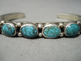 Rare Vintage Native American Navajo Spiderweb Turquoise Sterling Silver Bracelet Old-Nativo Arts