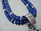 Native American Important Dan Coriz Santo Domingo Lapis Sterling Silver Turquoise Necklace-Nativo Arts