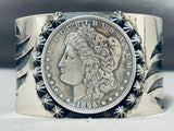 Incredible San Felipe Signed Morgan Silver Dollar Sterling Silver Huge Bracelet-Nativo Arts
