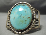 One Of The Best Earth Blue Turquoise Vintage Native American Navajo Sterling Silver Bracelet-Nativo Arts
