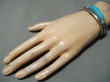 Authentic Vintage Native American Navajo Pete Sierra Turquoise Sterling Silver Bracelet-Nativo Arts