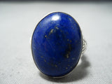 Stunning Navajo Lapis Sterling Silver Ring Native American-Nativo Arts