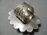 Stunning Vintage Navajo Lapis Sterling Silver Ring Native American-Nativo Arts