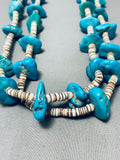 Native American 175 Grams Vintage Authentic Santo Domingo Turquoise Heishi Necklace Old-Nativo Arts
