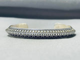 Exceptional Native American Navajo Sterling Silver Bracelet Signed-Nativo Arts