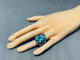 Native American Magnificent Vintage Powerful Turquoise Sterling Silver Ring-Nativo Arts