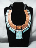 Native American Intricate Detailed!! Santo Domingo Turquoise Coral Jet Necklace-Nativo Arts