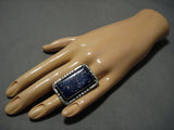 Native American Important Francisco Gomez Lapis Sterling Silver Huge Ring Old-Nativo Arts