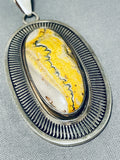 Micro Precision Hand Tooled Native American Navajo Honeybee Jasper Sterling Silver Pendant-Nativo Arts