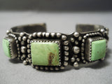 One Of The Best Vitnage Native American Navajo High Grade Gaspeite Sterling Silver Bracelet-Nativo Arts