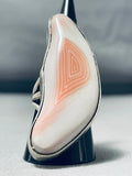 Fascinating Native American Navajo Pink Conch Shell Sterling Silver Ring-Nativo Arts