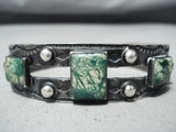 Excellent Vintage Native American Navajo Turquoise Sterling Silver Bracelet Old-Nativo Arts