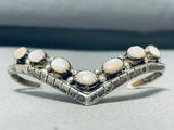 Gorgeous Vintage Native American Navajo Mother Of Pearl Sterling Silver Bracelet-Nativo Arts