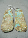 Huge Santo Domingo Royston Slab Sterling Silver Earrings Native American-Nativo Arts