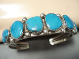 Marvelous Vintage Native American Navajo Kingman Turquoise Sterling Silver Bracelet-Nativo Arts