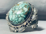 Biggest Best Vintage Native American Navajo Domed Carico Lake Turquoise Sterling Silver Bracelet-Nativo Arts