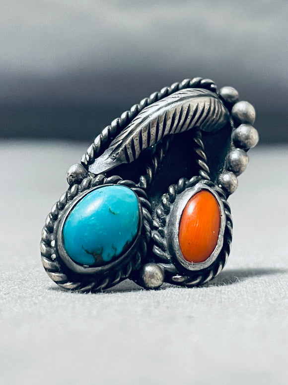 Native American Important Vintage Paiute Kingman Turquoise Coral