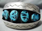 Superior Vintage Native American Navajo Sleeping Beauty Turquoise Sterling Silver Bracelet Old-Nativo Arts