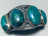175 Gram Best Chrysocolla Sterling Silver Vintage Native American Navajo Bracelet-Nativo Arts