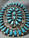 Magnificent Vintage Native American Navajo Towering Turquoise Sterling Silver Bracelet-Nativo Arts
