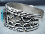 Dudley Yazzie Rare Vintage Native American Navajo Turquoise Sterling Silver Bracelet-Nativo Arts