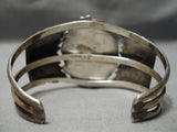 Detailed!! Vintage Native American Navajo Turquoise Sterling Silver Leaf Bracelet Old-Nativo Arts