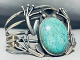 Native American Frog Turquoise Southwest Sterling Silver Cuff Bracelet-Nativo Arts