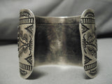 Exceptional Vintage Native American Navajo Eagle Flanks Vince Platero Sterling Silver Bracelet-Nativo Arts