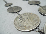 Exceptional Navajo Native American Silver Coins Necklace-Nativo Arts