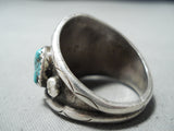 Tremendous Vintage Native American Navajo Kingman Turquoise Sterling Silver Ring-Nativo Arts