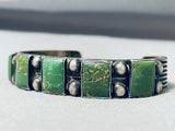 One Of The Best Vintage Native American Navajo Dark Green Turquoise Sterling Silver Bracelet-Nativo Arts
