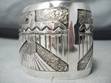 Tremendous Navajo Sterling Silver Thunderbird Bracelet Native American-Nativo Arts