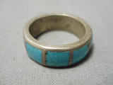 Very Old Thicker Vintage Navajo Turquoise Sterling Silver Native American Ring-Nativo Arts