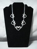 Sweet Navajo Sterling Silver Swirling Heart Necklace Native American-Nativo Arts