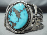 Very Important Godber Turquoise Vintage Native American Navajo Sterling Silver Bracelet-Nativo Arts