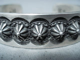 Eddie Smith Vintage Native American Navajo Hand Repoussed Sterling Silver Bracelet-Nativo Arts