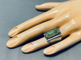 Hello! Vintage Signed Native American Hopi Damale Turquoise Sterling Silver Ring-Nativo Arts