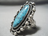 Outstanding Vintage Native American Navajo Spiderweb Turquoise Sterling Silver Ring Old-Nativo Arts