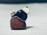 Native American The Coolest Vintage Navajo Brownbear Sterling Silver Tie Tack Old-Nativo Arts