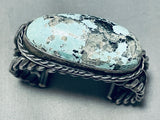 One Of Best Vintage Native American Navajo Coiled Protruding Turquoise Sterling Silver Bracelet-Nativo Arts