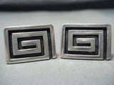 Very Important Vintage Native American Navajo Kenneth Begay Sterling Silver Cufflinks-Nativo Arts