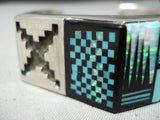 Native American One Of The Best Vintage Navajo Turquoise Opal Inlay Sterling Silver Bracelet-Nativo Arts
