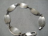 Detailed!! Vintage Native American Navajo 14k Gold Sterling Silver Link Bracelet Old-Nativo Arts