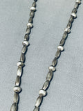 Authentic Vintage Native American Navajo Morenci Turquoise Sterling Silver Necklace-Nativo Arts