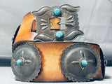 562 Grams Vintage Native American Navajo Turquoise Sterling Silver Concho Belt Old-Nativo Arts