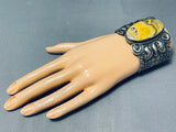 One Of The Most Unique Ever Native American Navajo Honeybee Jasper Sterling Silver Bracelet-Nativo Arts