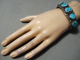 Superior Vintage Native American Navajo Sleeping Beauty Turquoise Sterling Silver Bracelet Old-Nativo Arts
