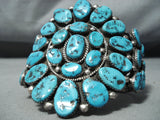 Important Huge Henry Roanhorse Vintage Native American Navajo Turquoise Sterling Silver Bracelet-Nativo Arts