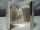 Xxl Wide Vintage Native American Navajo Midnight Lapis Sterling Silver Bracelet-Nativo Arts