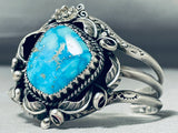 Gorgeous Vintage Native American Navajo Candelaria Turquoise Sterling Silver Bracelet-Nativo Arts